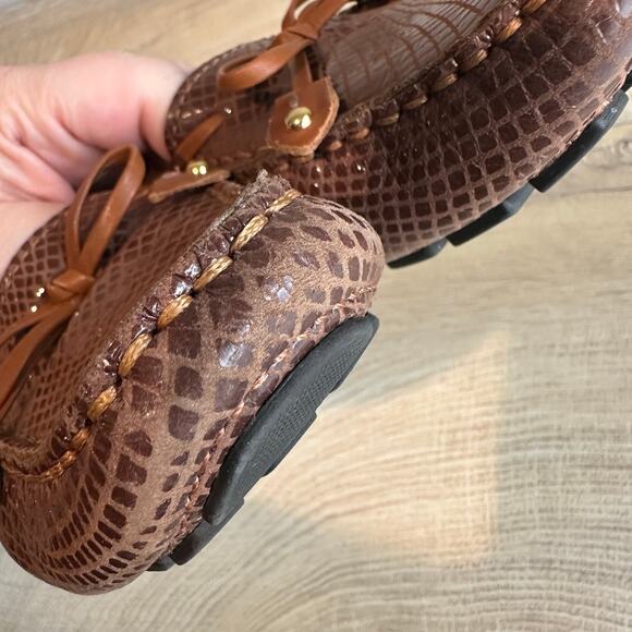 Marc Joseph Cypress Hill Driving Moccasins Loafer Mocha Gold Snake 7 - Picture 5 of 12